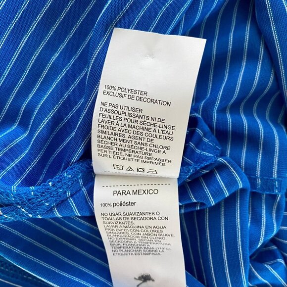 Jack Nicklaus Blue White Striped Short Sleeve Polo Shirt Men's Large NEW - Picture 7 of 9